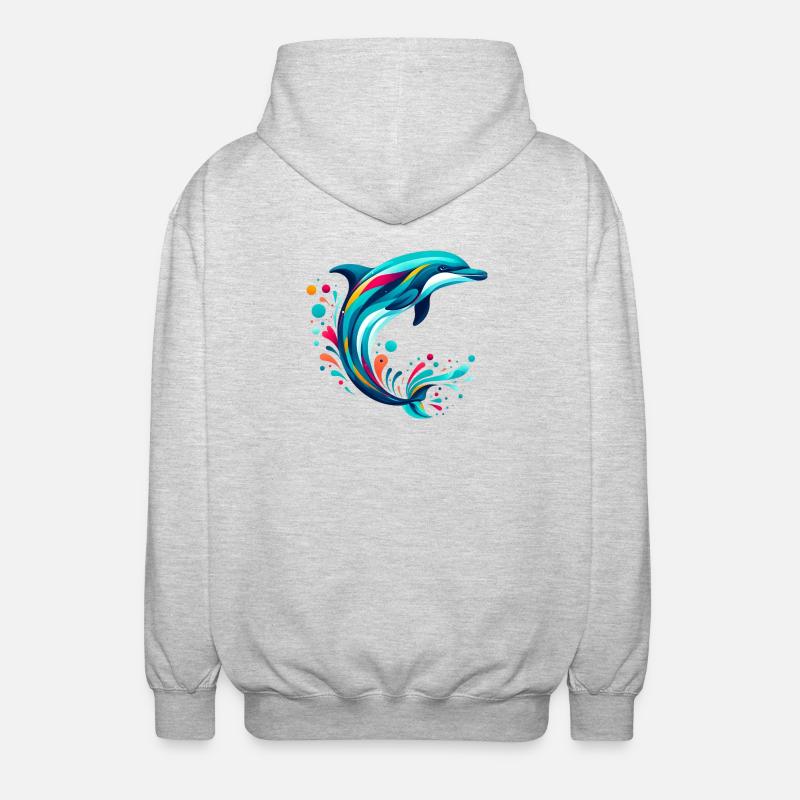 Delfin - Unisex Kapuzenjacke - Hellgrau meliert
