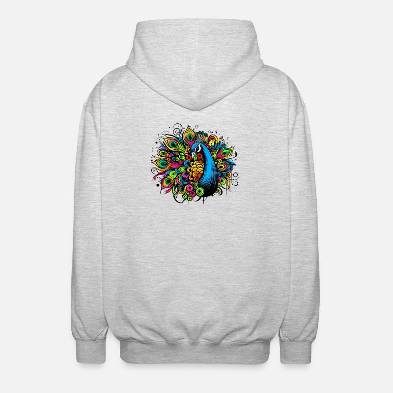 Pfau - Unisex Kapuzenjacke - Hellgrau meliert