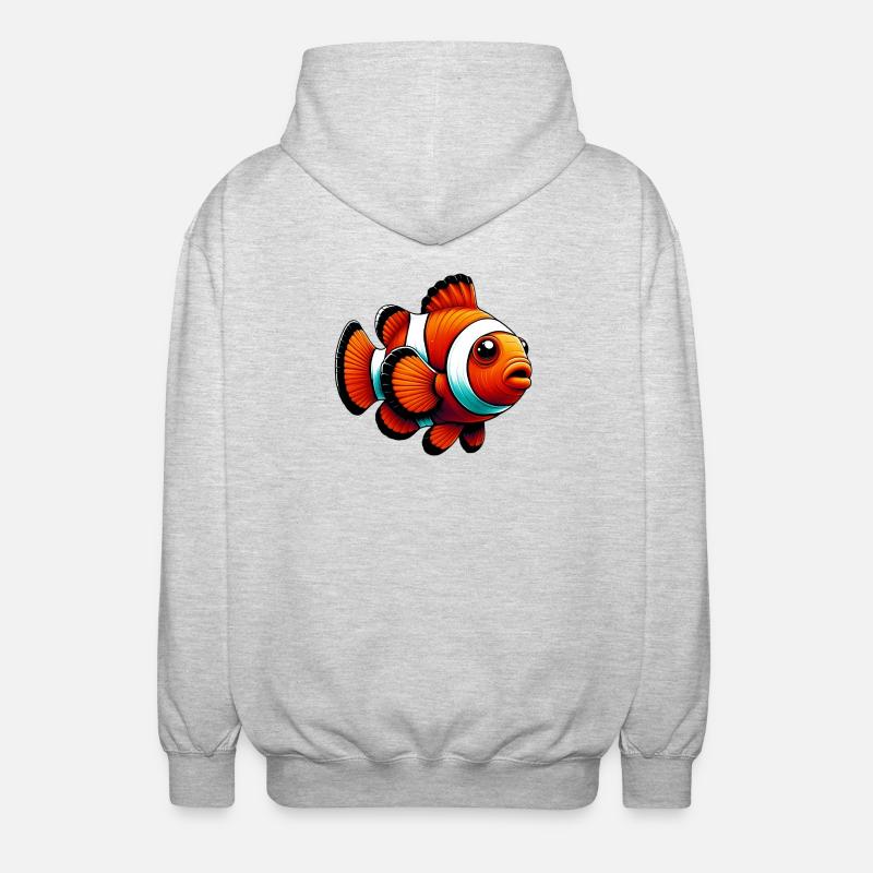 Clownfisch - Unisex Kapuzenjacke - Hellgrau meliert