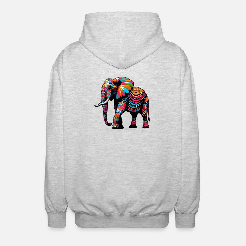 Elefant - Unisex Kapuzenjacke - Hellgrau meliert