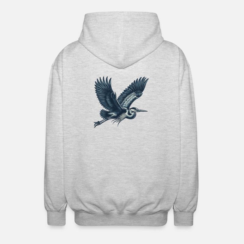 Héron - Veste à capuche unisexe - gris clair chiné
