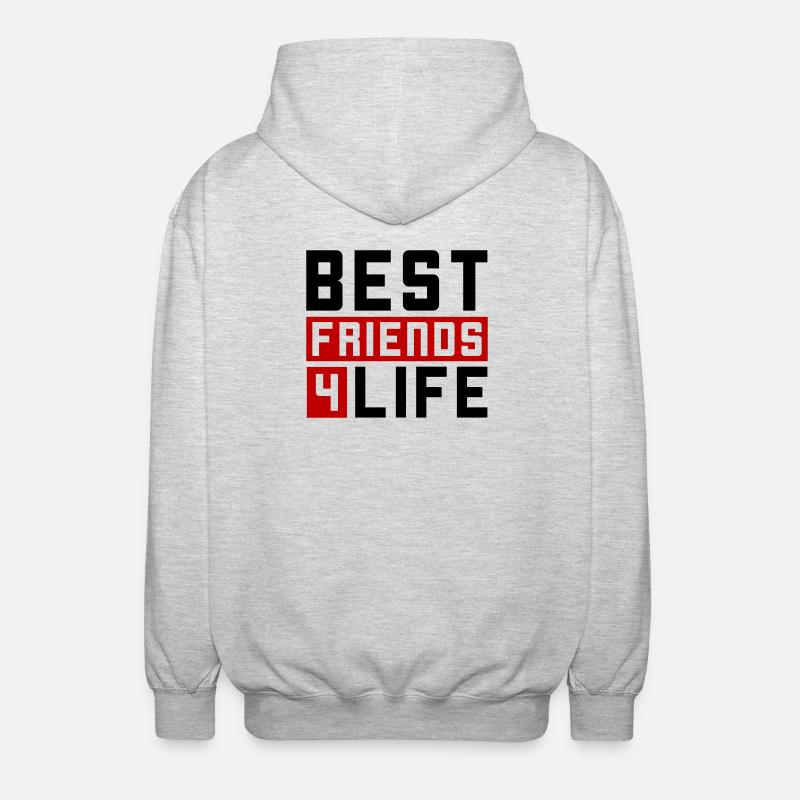 Beste Freunde Spruch Freundschaft - Unisex Kapuzenjacke - Hellgrau meliert