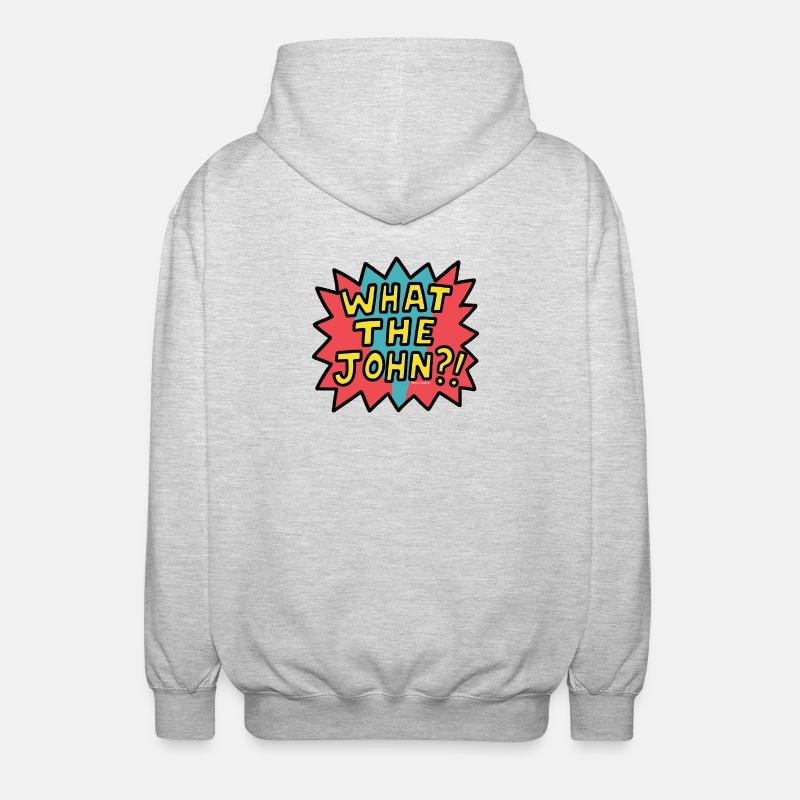 Qu’est-ce que c’est que John ?? - Veste à capuche unisexe - gris clair chiné