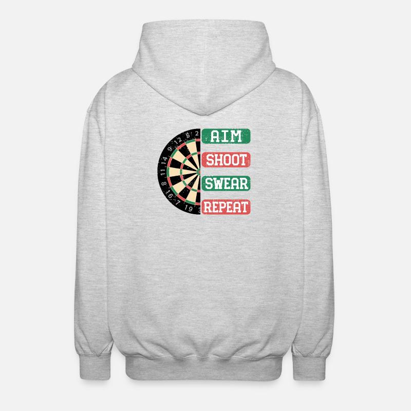 Aim Shoot Wear Repeat Dartboard Style - Unisex Kapuzenjacke - Hellgrau meliert