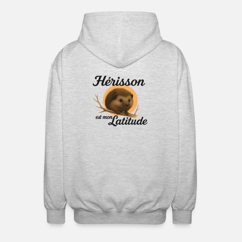 Hérisson en Latitude - Veste à capuche unisexe - gris clair chiné