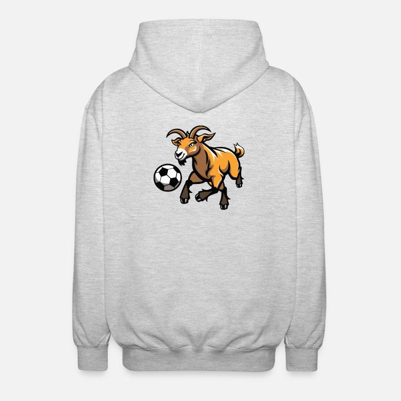 Chèvre coups de pied soccer - Veste à capuche unisexe - gris clair chiné