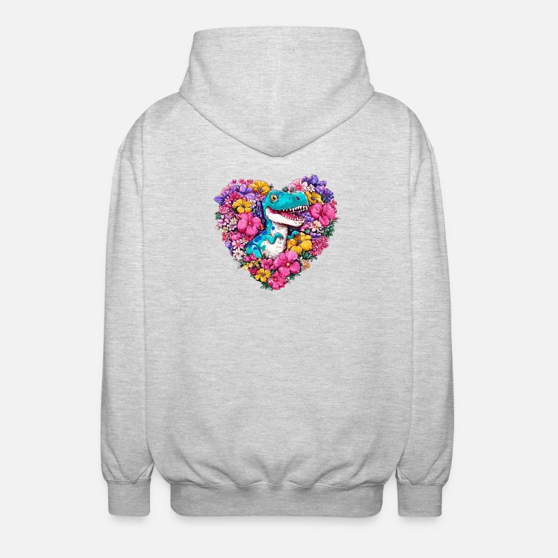 Cœur de Fleur de Dino - Veste à capuche unisexe - gris clair chiné