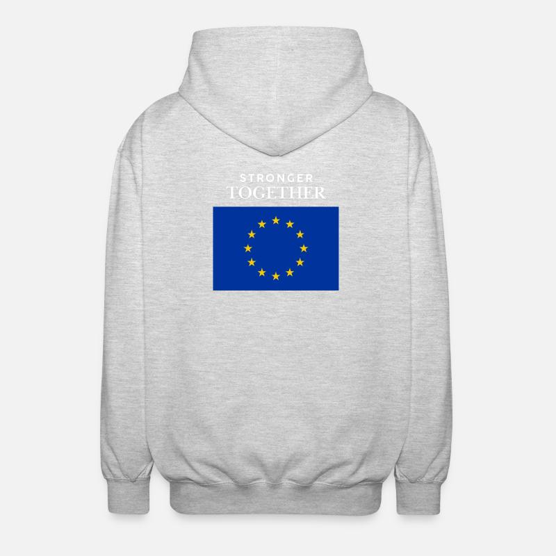 Drapeau européen fort ensemble - Veste à capuche unisexe - gris clair chiné