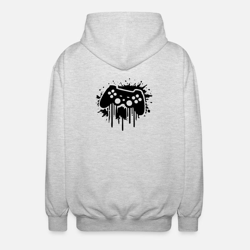 gaming zocker kontroller  - Unisex Kapuzenjacke - Hellgrau meliert