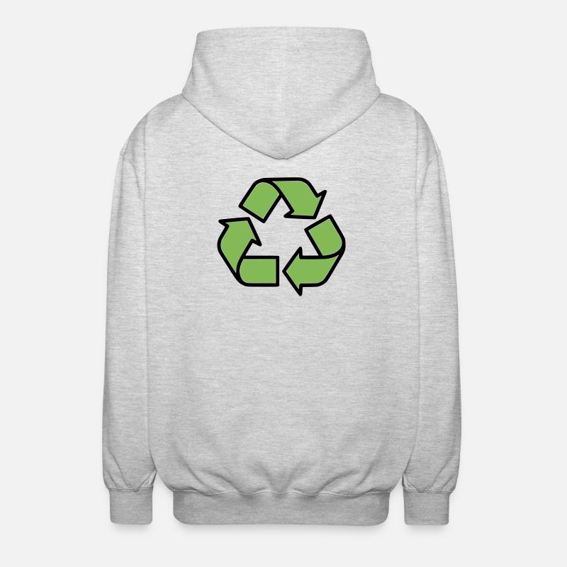 Plan du panneau de recyclage - Veste à capuche unisexe - gris clair chiné