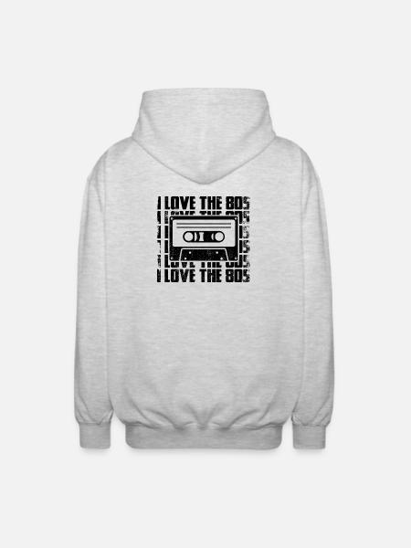 I Love The 80s - Unisex Kapuzenjacke - Hellgrau meliert