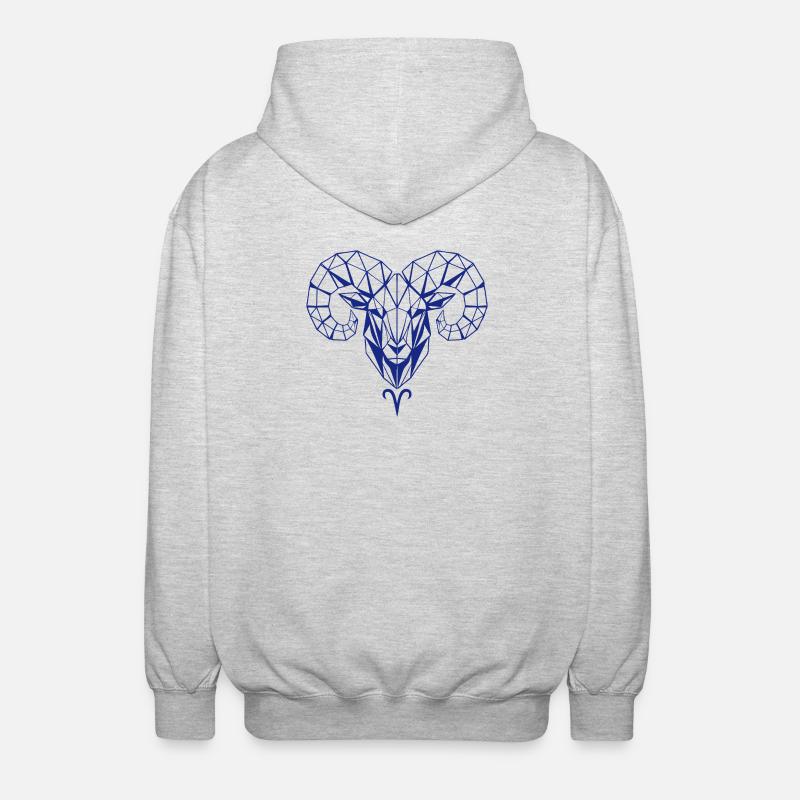 Polygone géométrique tête de bélier - Veste à capuche unisexe - gris clair chiné