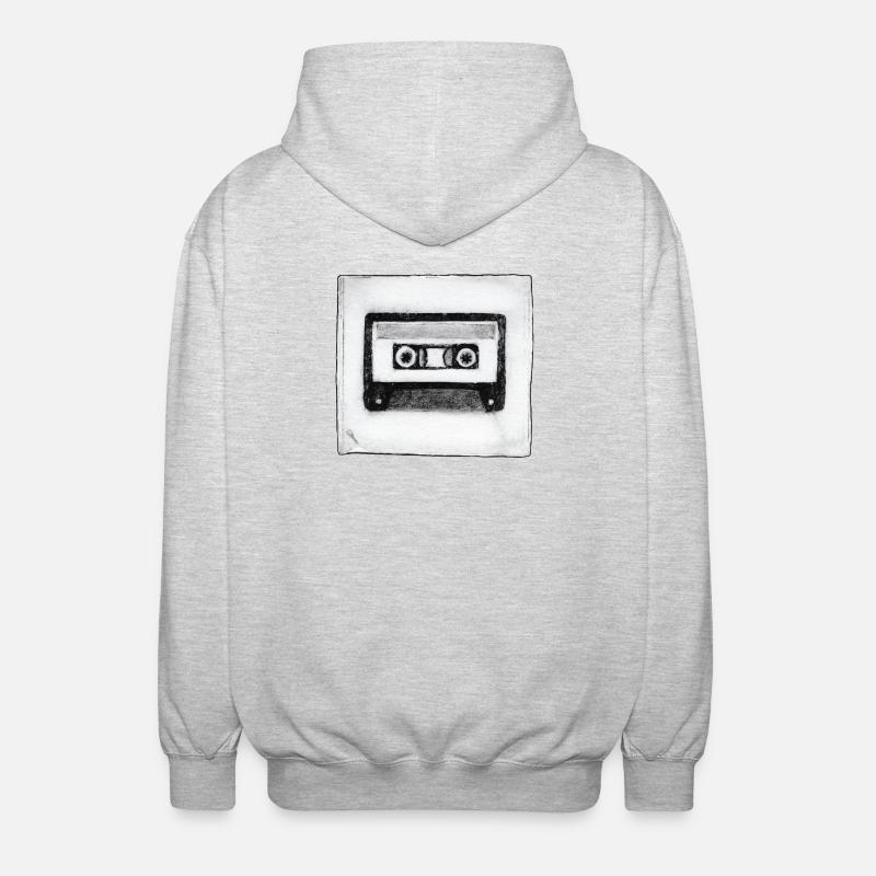 Cassette - œuvres sculptées à la main - Veste à capuche unisexe - gris clair chiné