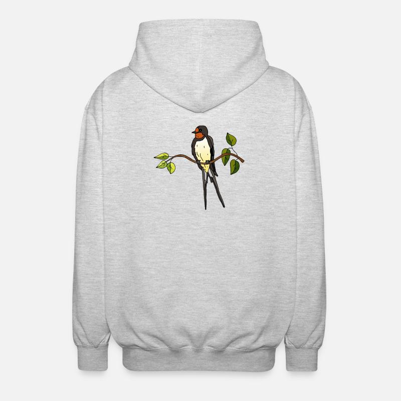swallow - Unisex Hooded Jacket - light heather grey