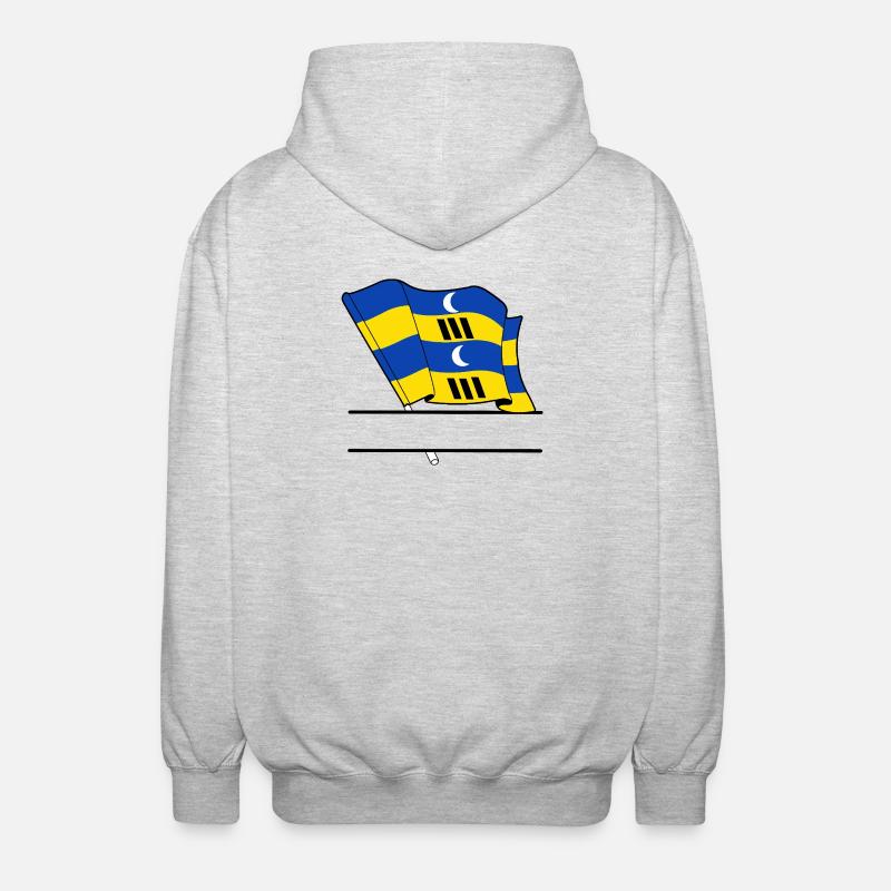 Ameland Flag – Custom Island Design - Unisex Hooded Jacket - light heather grey
