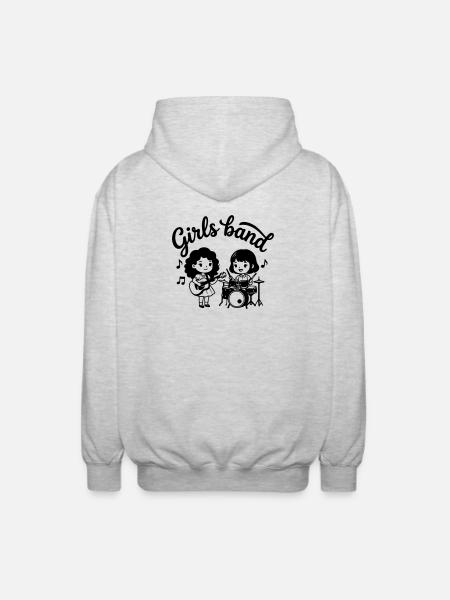 girls band - Unisex Hooded Jacket - light heather grey
