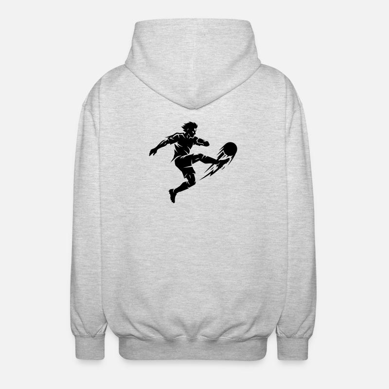 Silhouette du footballeur - Veste à capuche unisexe - gris clair chiné