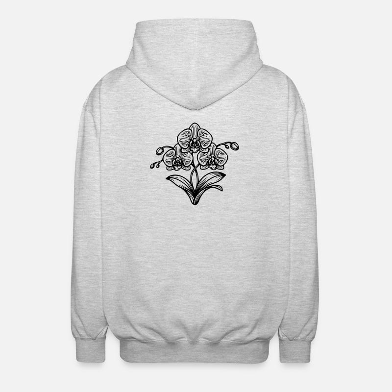 Orchidee - Unisex Kapuzenjacke - Hellgrau meliert