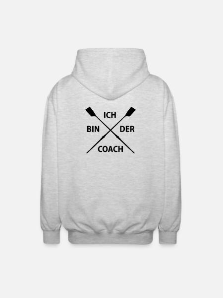 Ruder Coach - Unisex Kapuzenjacke - Hellgrau meliert