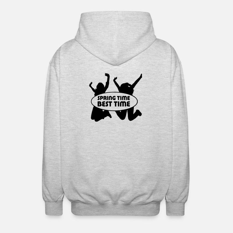 Spring Time Frühling Fun Freunde Geschenk - Unisex Kapuzenjacke - Hellgrau meliert