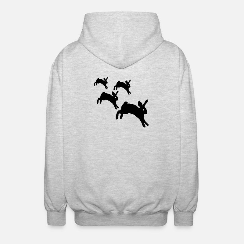 Lapins sautant - Veste à capuche unisexe - gris clair chiné