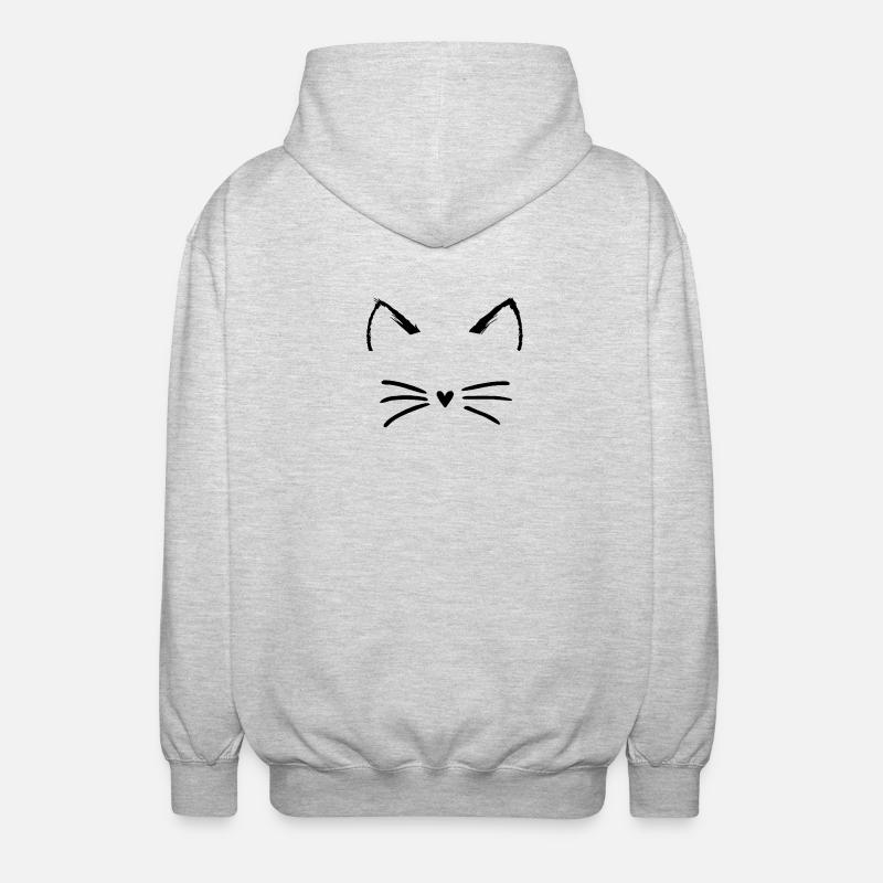 Chat - Veste à capuche unisexe - gris clair chiné