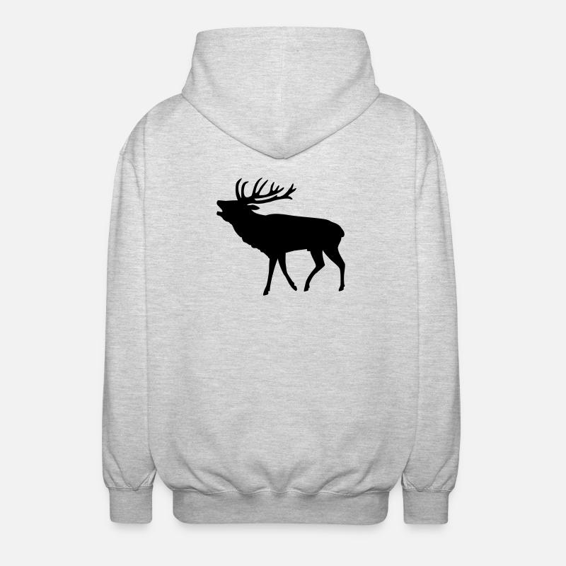 hirsch jäger jagd - Unisex Kapuzenjacke - Hellgrau meliert