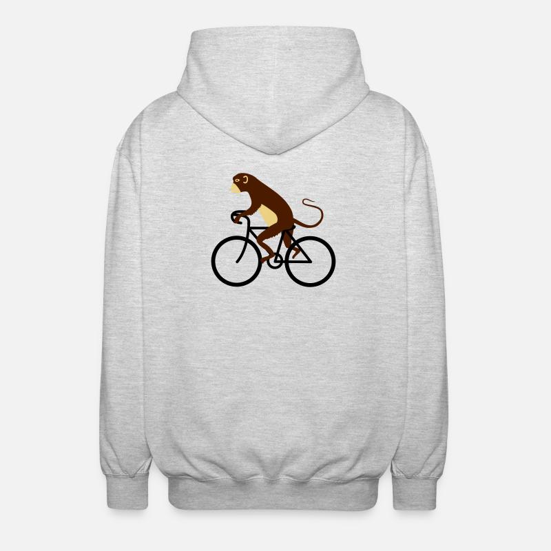 singe - Veste à capuche unisexe - gris clair chiné