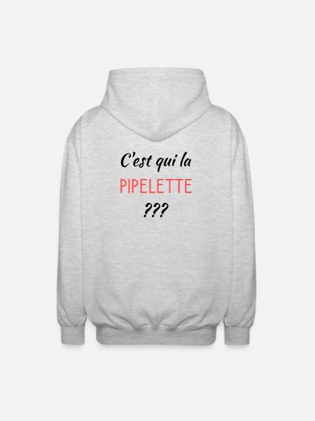 C'est qui la pipelette - Veste à capuche unisexe - gris clair chiné