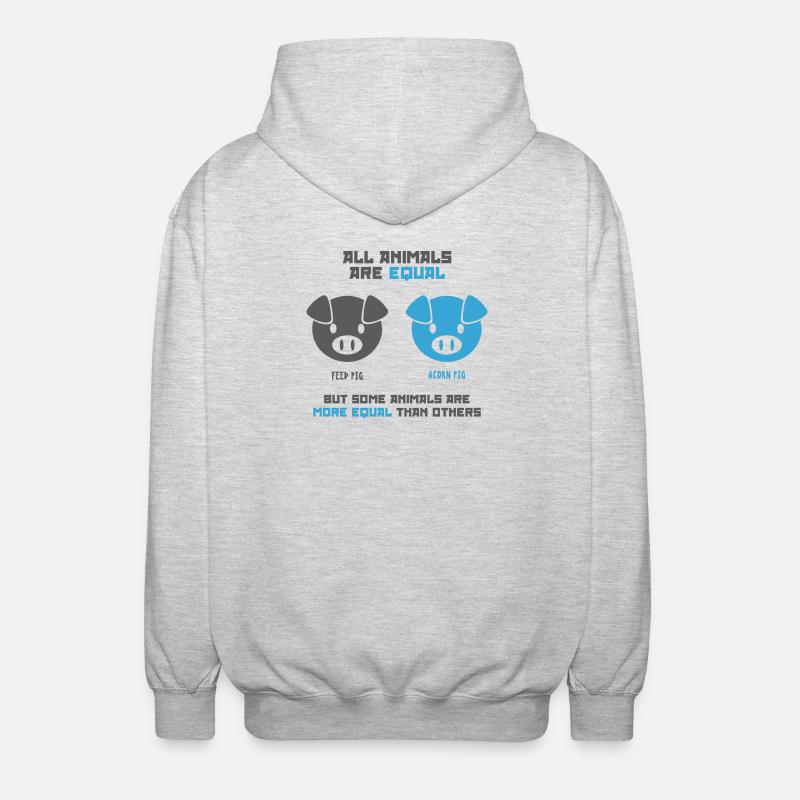 Futterschwein, Eichelschwein - Unisex Kapuzenjacke - Hellgrau meliert