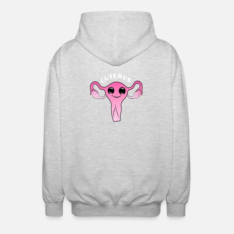 Utérus mignon mignon - Veste à capuche unisexe - gris clair chiné