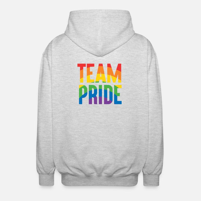 Pride Month LGBT - Team Pride - Unisex Hooded Jacket - light heather grey