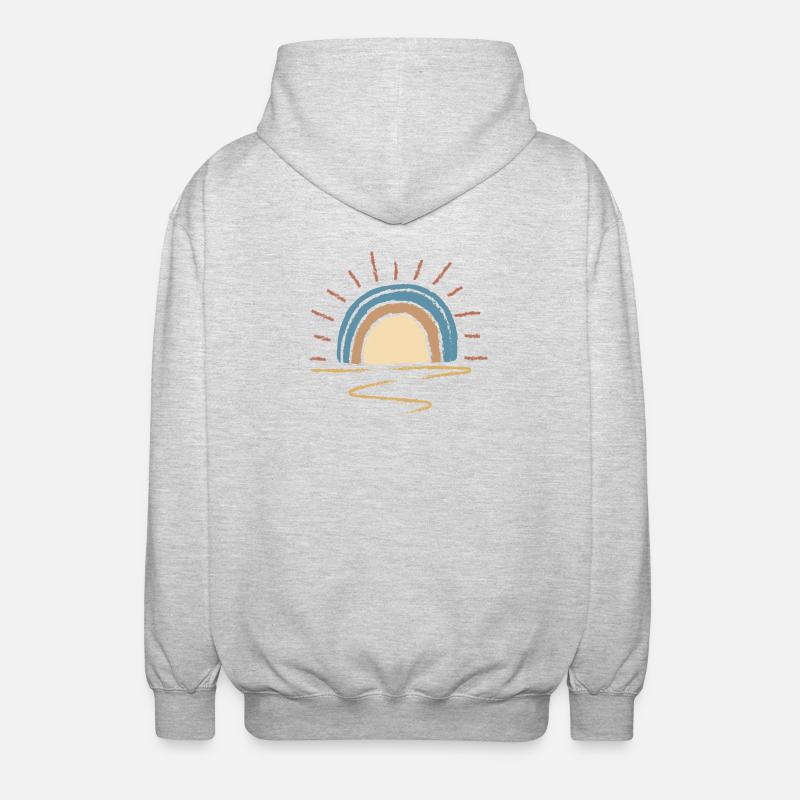 Arc du lever du soleil pastel - Veste à capuche unisexe - gris clair chiné