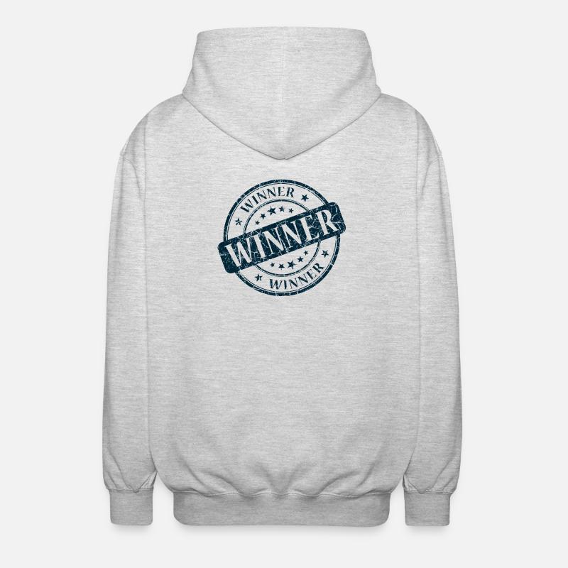 Gewinner, Gewinner, Beste, Gewinner, Beste - Unisex Kapuzenjacke - Hellgrau meliert