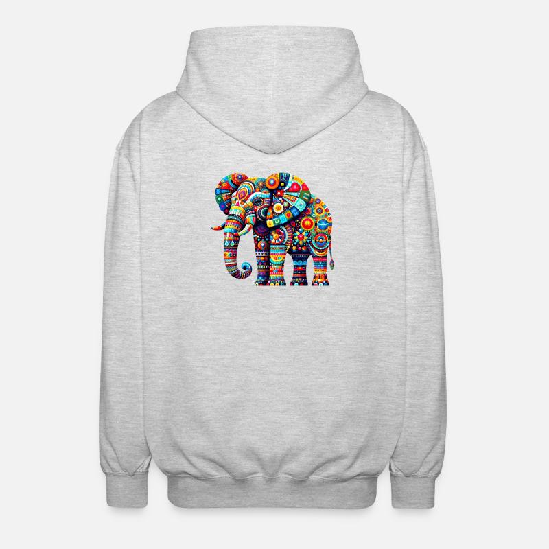 Éléphant - Veste à capuche unisexe - gris clair chiné
