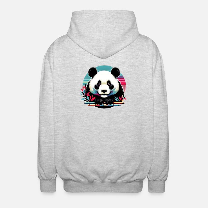 Panda - Unisex Kapuzenjacke - Hellgrau meliert
