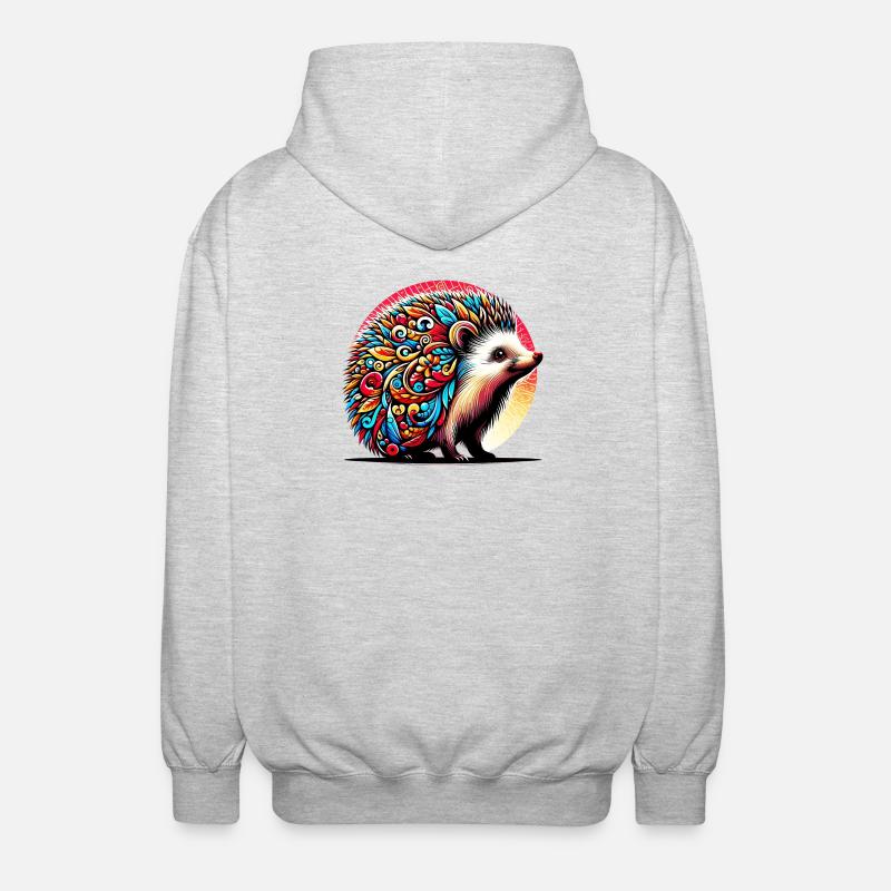 Igel - Unisex Kapuzenjacke - Hellgrau meliert