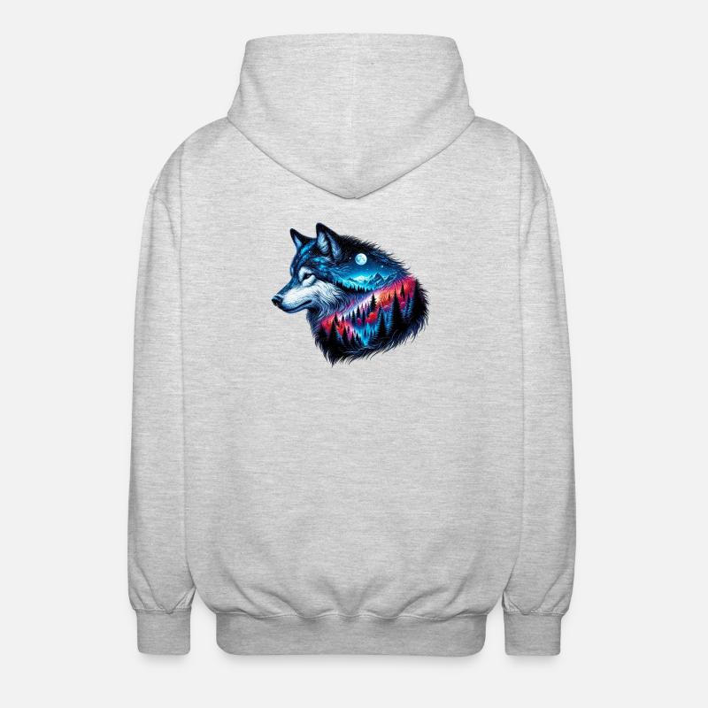 Loup - Veste à capuche unisexe - gris clair chiné