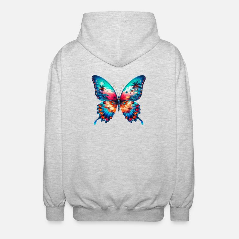Papillon - Veste à capuche unisexe - gris clair chiné