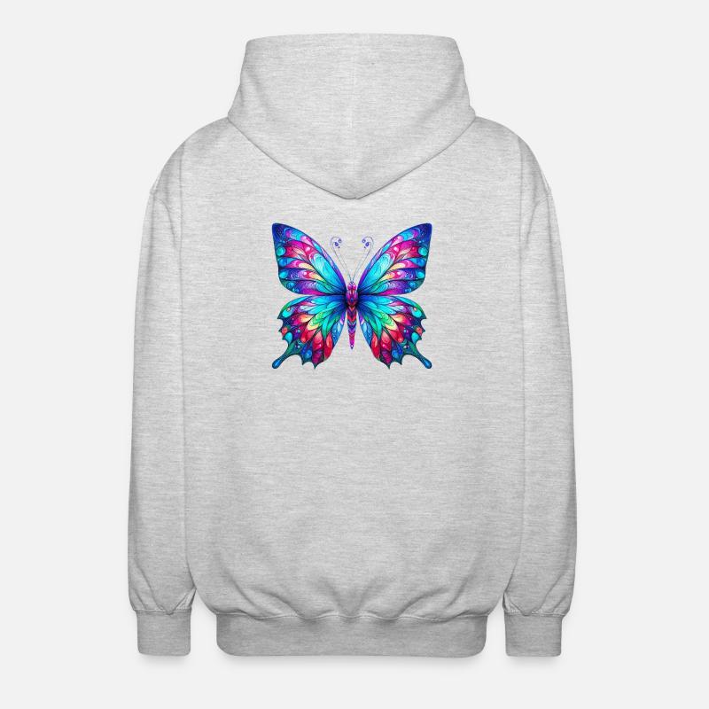 Papillon - Veste à capuche unisexe - gris clair chiné