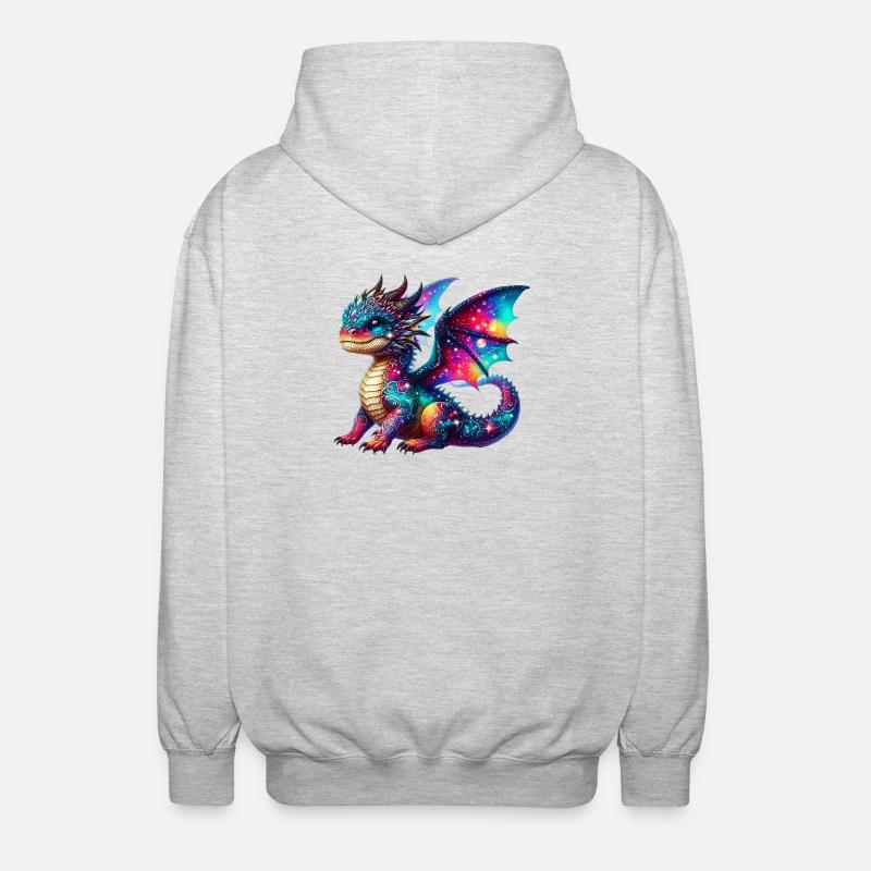 Drache - Unisex Kapuzenjacke - Hellgrau meliert