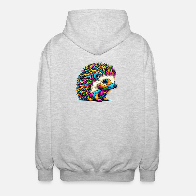 Igel - Unisex Kapuzenjacke - Hellgrau meliert