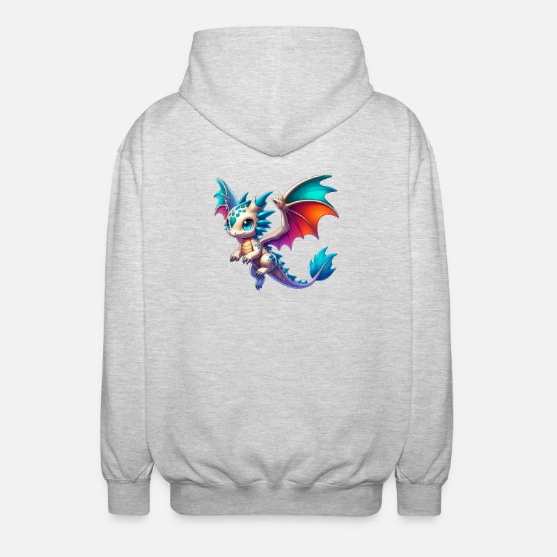 Drache - Unisex Kapuzenjacke - Hellgrau meliert