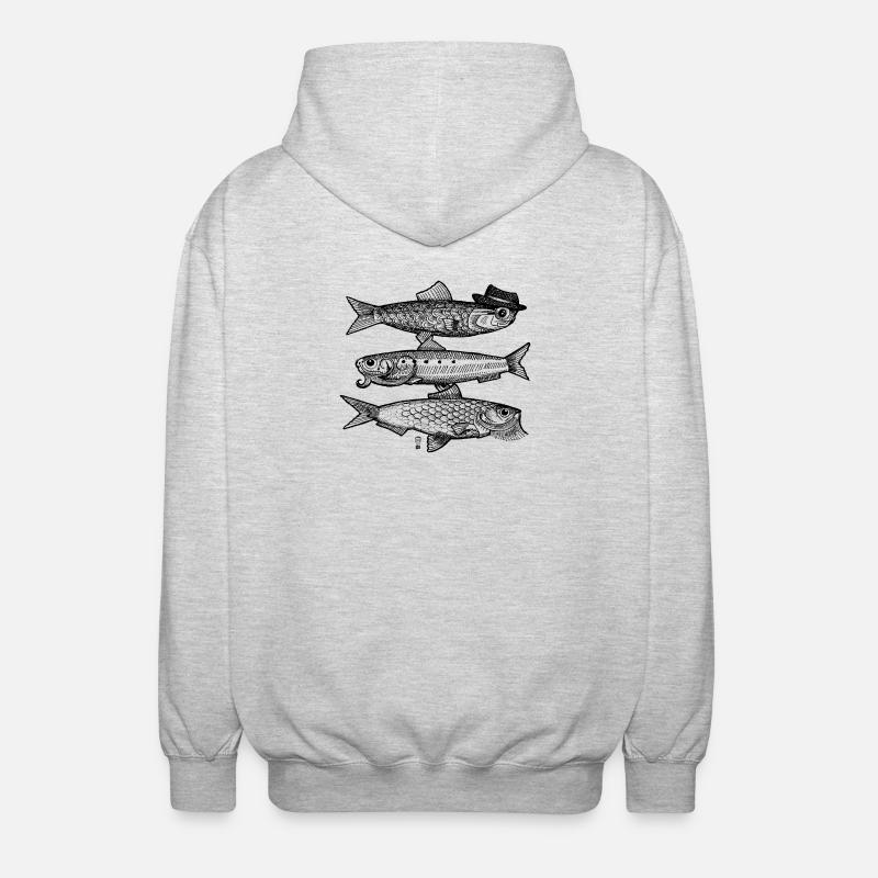 3 Fish - Unisex Hooded Jacket - light heather grey