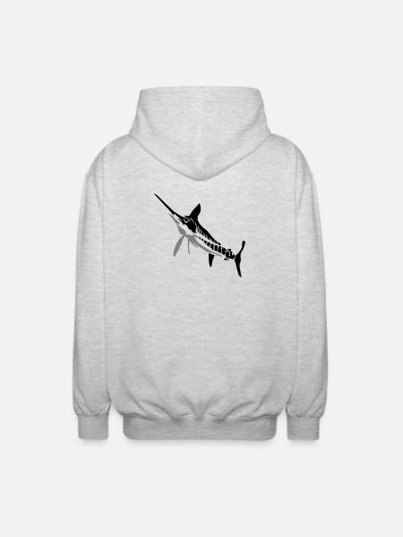 Speerfisch - Unisex Kapuzenjacke - Hellgrau meliert