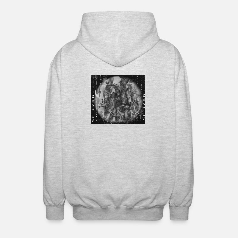 Vögel - Unisex Kapuzenjacke - Hellgrau meliert
