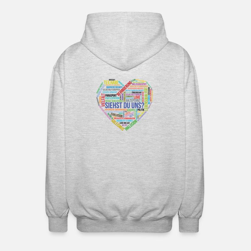 Siehst Du Uns Vielfalt Herz - Unisex Kapuzenjacke - Hellgrau meliert
