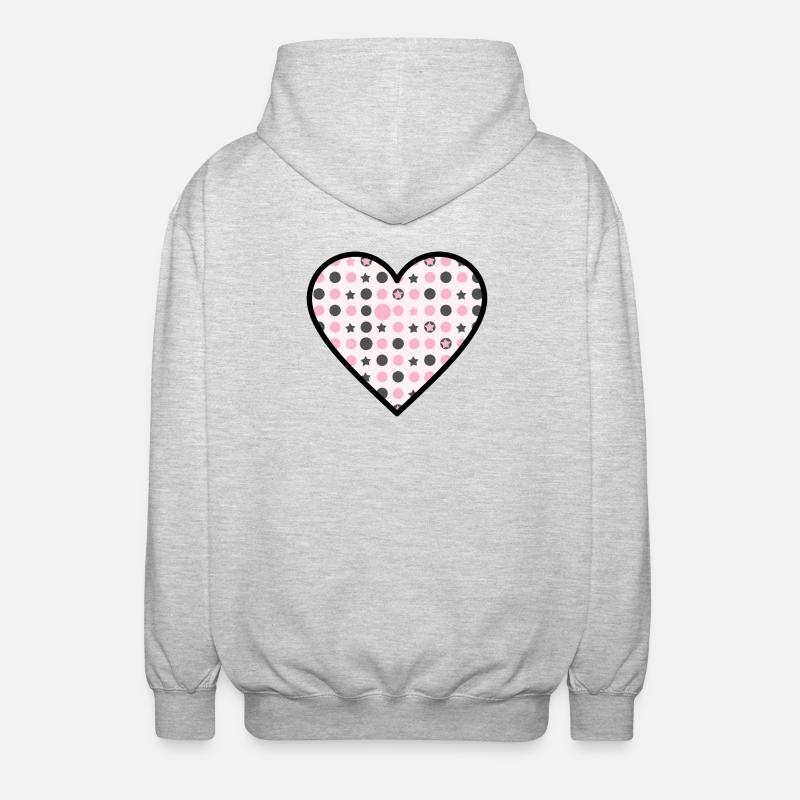 Motif de cœur Points étoilés mignons - Veste à capuche unisexe - gris clair chiné