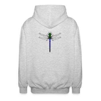 Neon Dragonfly Kybalion Combination Design Woman - Unisex Kapuzenjacke - Hellgrau meliert - Hinten - AI Model Male 185 light (185cm)