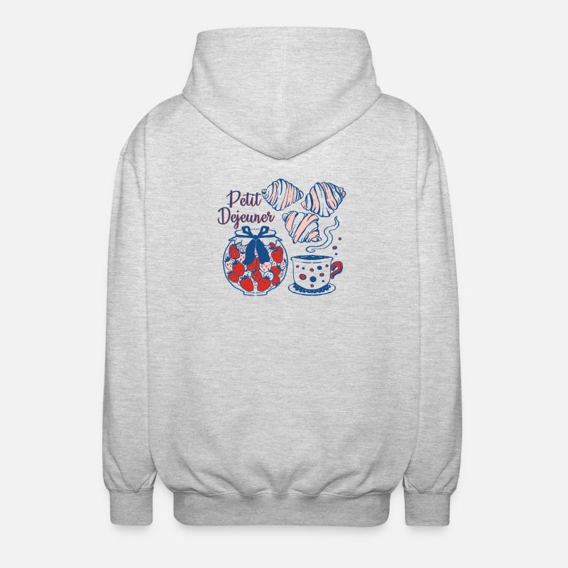 Petit Déjeuner Conception du petit-déjeuner - Veste à capuche unisexe - gris clair chiné
